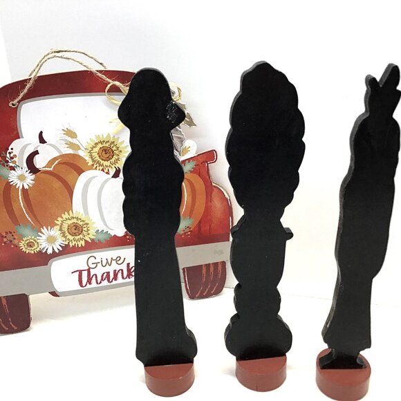 Vintage Lot Of 4 Slender Pilgrims & Native American Thanksgiving Fall Figurines - Picture 4 of 8